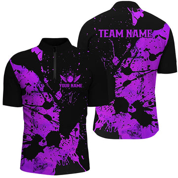 Personalised Black & Purple Bowling Team Shirts for Men & Women I6432