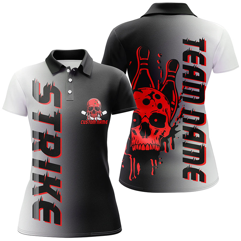 Red Skull Bowling Jerseys for Women - Custom Team Shirts I6440
