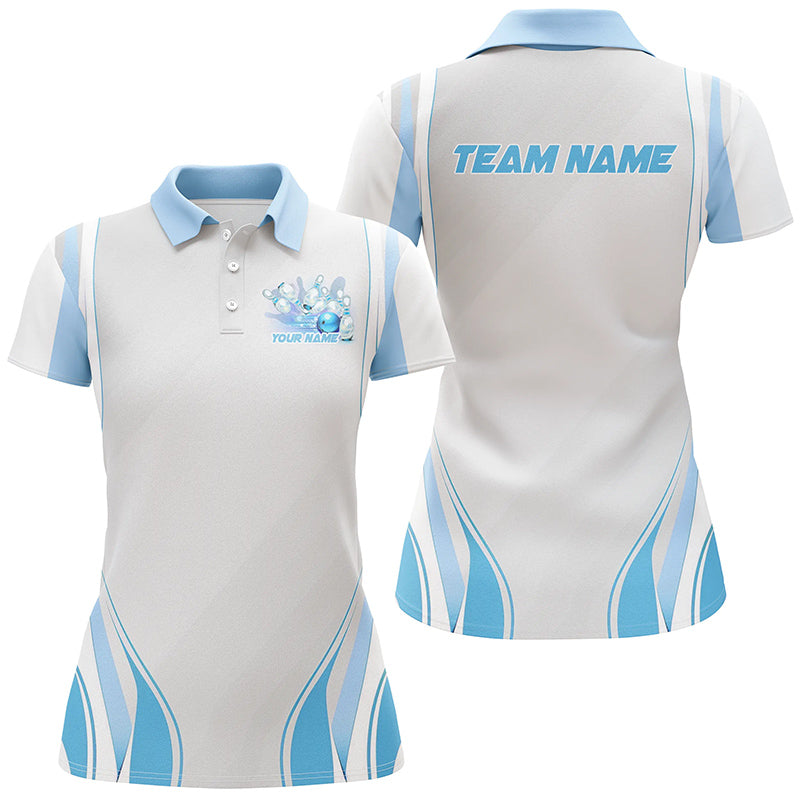 Women's Blue Custom Bowling Shirts I6956