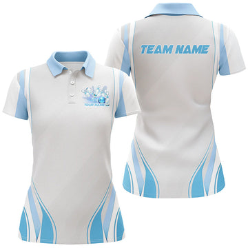 Women's Blue Custom Bowling Shirts I6956