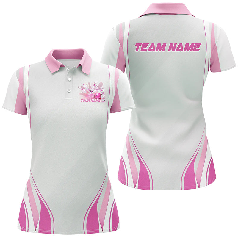 Women's Pink Bowling Shirts - Custom Name Jerseys I6957