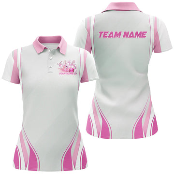 Women's Pink Bowling Shirts - Custom Name Jerseys I6957