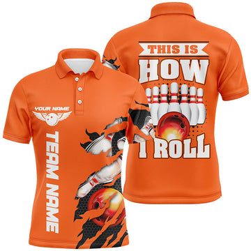 This Is How I Roll Orange Bowling Team Polo Shirt for Men I5268