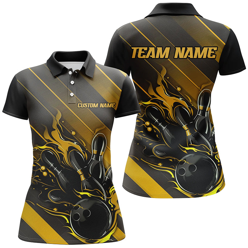 Black & Gold Women's Bowling Team Shirts I6446