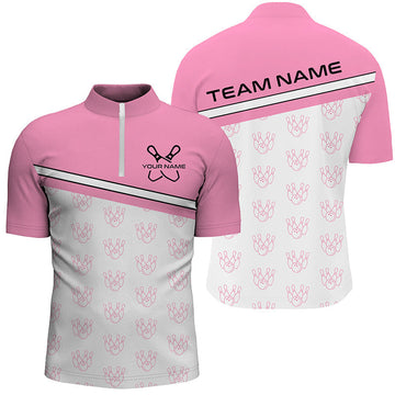 Men's Custom Pink Bowling Shirts I6962