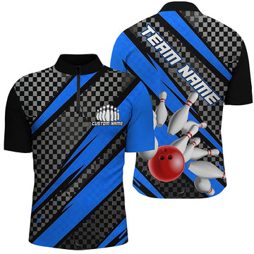 Custom Bowling Team Shirts for Men & Women - Blue I6472