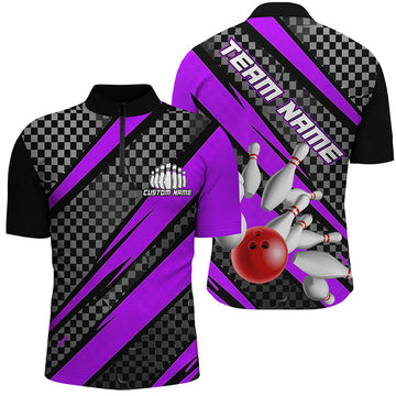 Custom Bowling Team Shirts for Men & Women - Purple I6473