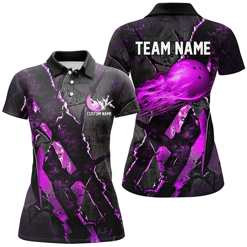 Purple Flame Bowling Team Shirts I6481