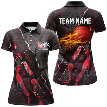 Red Flame Bowling Team Shirts I6482