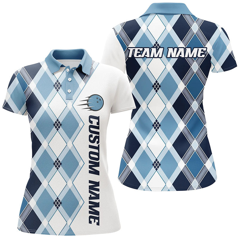 Women's Blue Argyle Bowling Shirts I6500