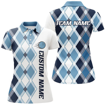 Women's Blue Argyle Bowling Shirts I6500