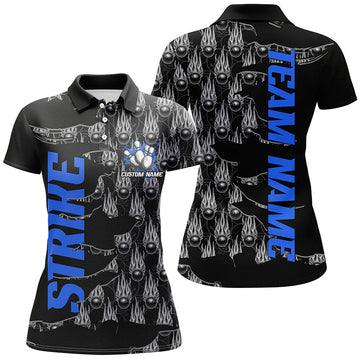 Women's Blue Flame Bowling Shirts I6502