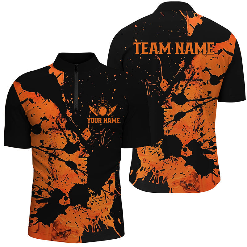 Custom Orange Bowling Team Shirts for Men & Women I6170