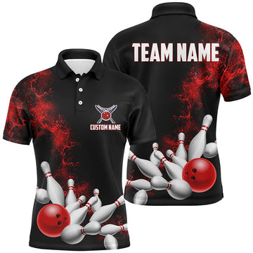 Custom Red Strike Bowling Team Shirts for Men and Women I5469