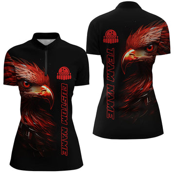 Red Eagle Women's Bowling Quarter Zip Shirts I5312