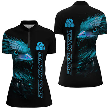 Blue Eagle Women's Bowling Quarter Zip Shirts I5313