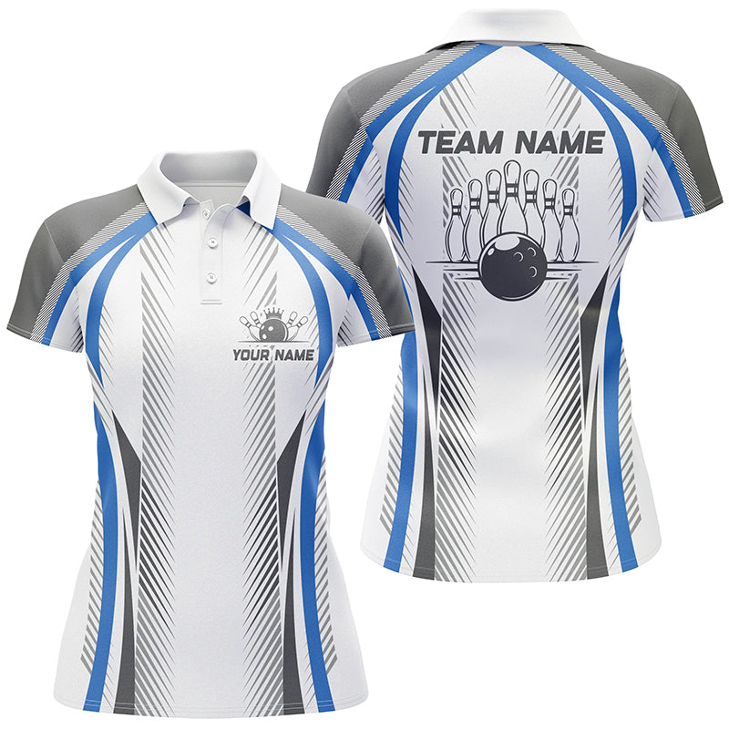 Personalised Blue Bowling Team Jersey for Women I5476