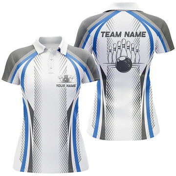 Personalised Blue Bowling Team Jersey for Women I5476
