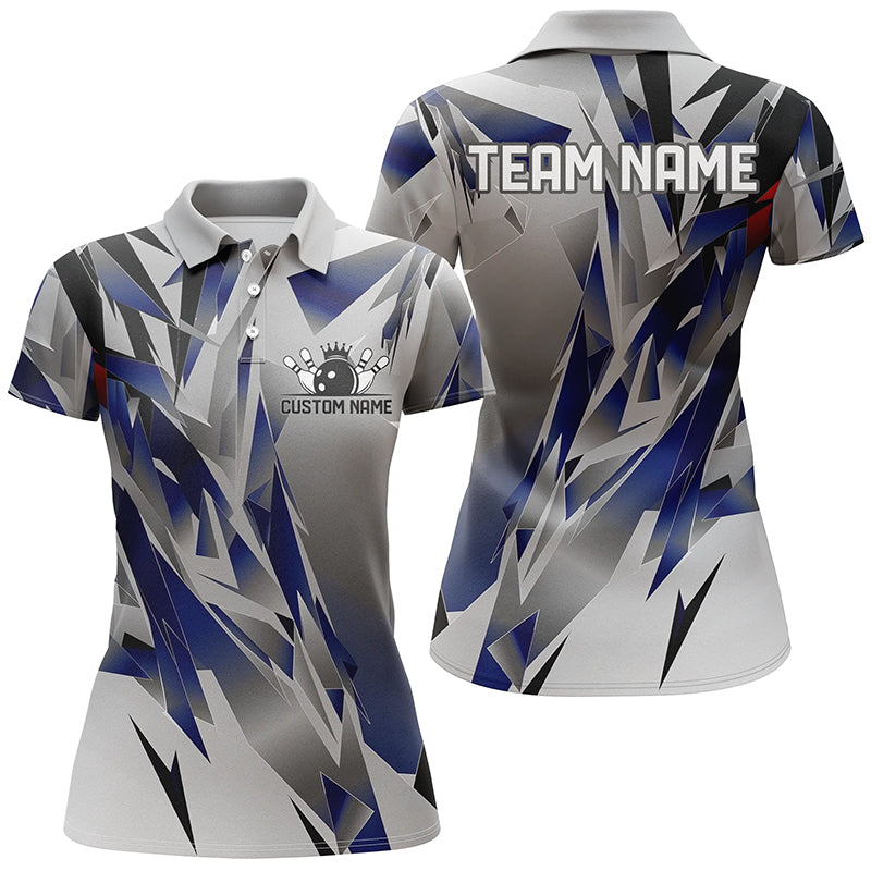 Blue & Grey Ladies Bowling Team Shirts I6188