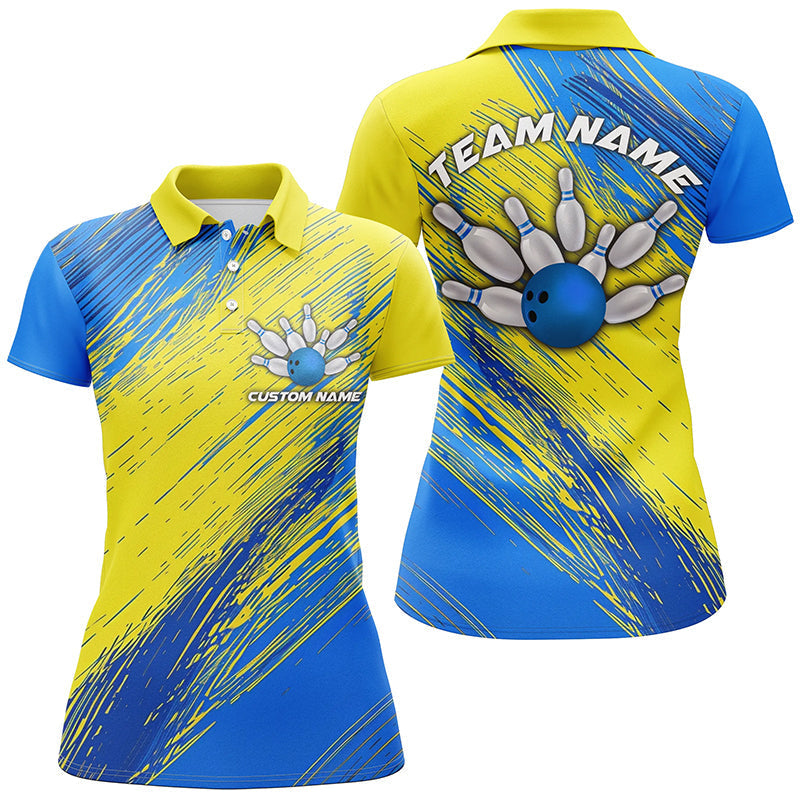 Yellow & Blue Ladies' Bowling Tournament Shirts I6190