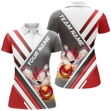 Women's Red Bowling Team Shirts I5494