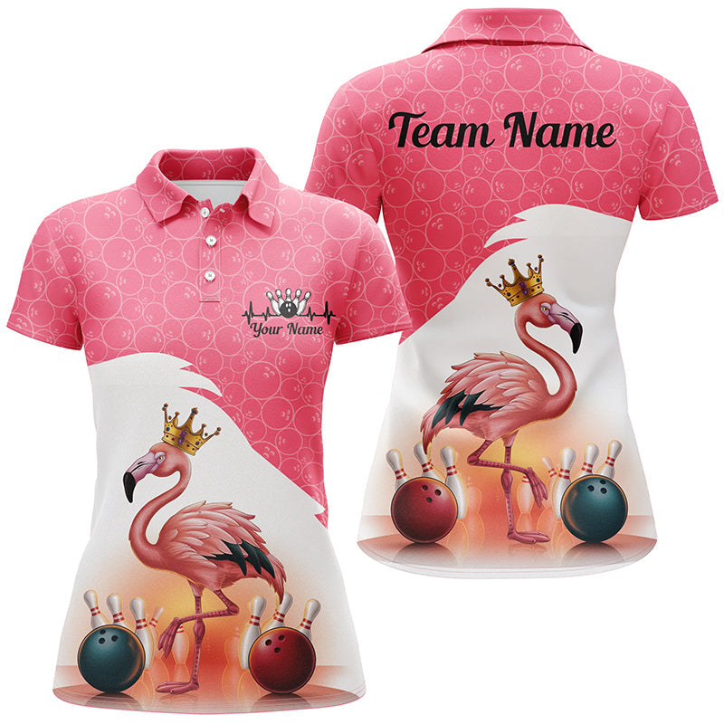 Flamingo Pink Bowling Team Shirts for Women I6694