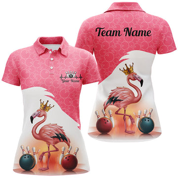 Flamingo Pink Bowling Team Shirts for Women I6694