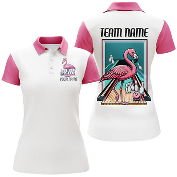 Custom Pink Flamingo Bowling Team Shirts for Women I6698