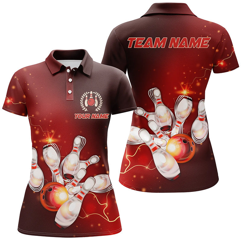 Red Thunder Custom Bowling Shirts for Women I5153