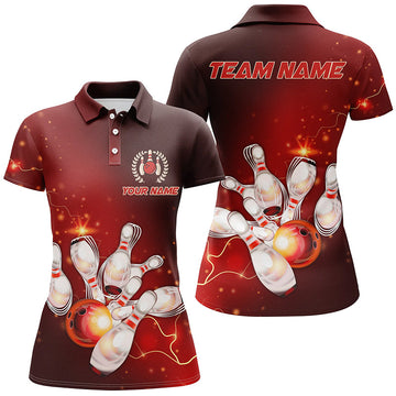 Red Thunder Custom Bowling Shirts for Women I5153