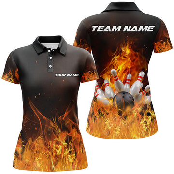 Personalised Women's Flame Bowling Shirts I5165