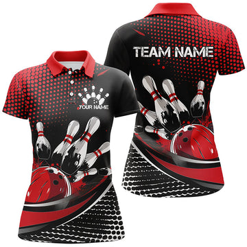Black & Red Women's Bowling Team Jerseys I7275
