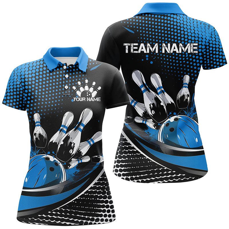 Black & Blue Women's Bowling Team Jerseys I7276