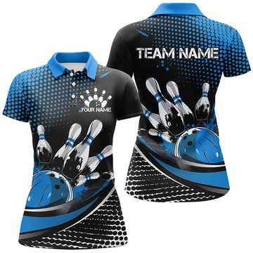 Black & Blue Women's Bowling Team Jerseys I7276