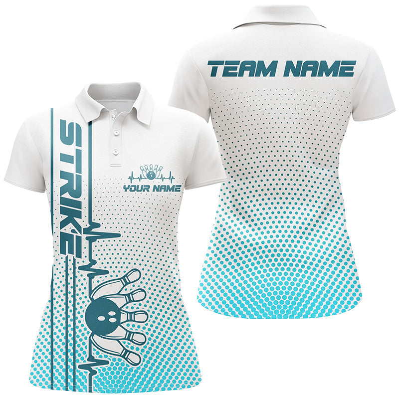 Women's Blue Bowling Team Shirts I5504