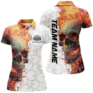 Women's Custom Flame Bowling Shirt I5810