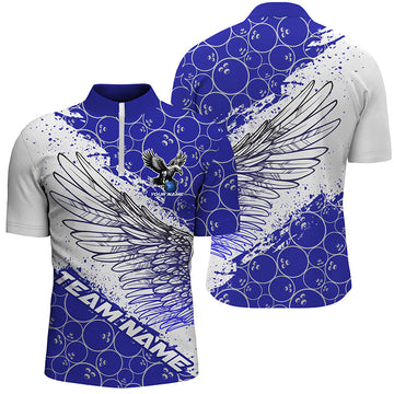 Custom Bowling Jerseys - Eagle Wings - Blue - Unisex I5817