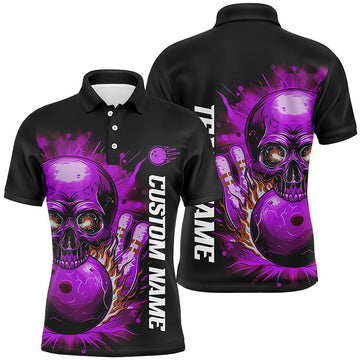 Personalised Flame Skull Bowling Shirts for Men and Women I6557