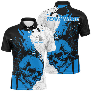 Personalised Multi-Colour Flame Skull Bowling Jerseys for Men and Women I6567