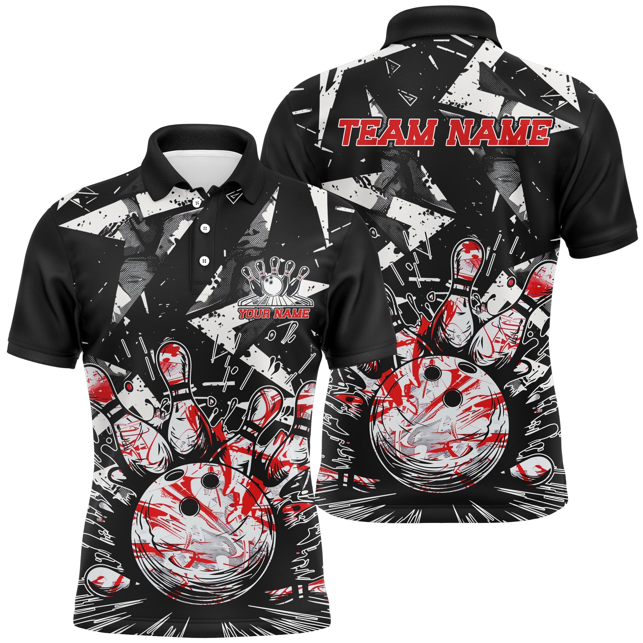 Custom Camo Bowling Team Shirts for Men & Women I6572