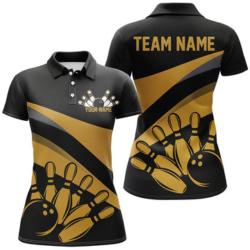 Women's Retro Bowling Shirt - Brownish Orange I7317