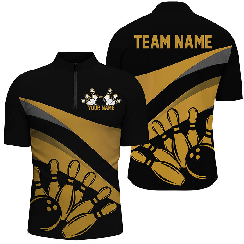 Men's Retro Bowling Shirt - Brownish Orange I7317
