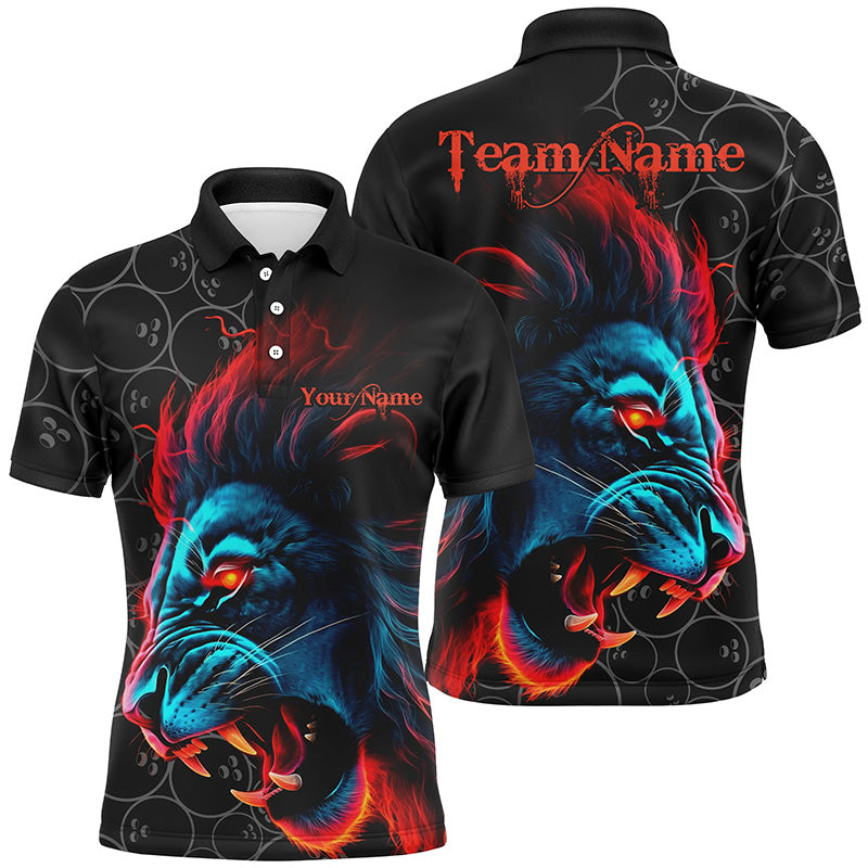 Custom Men’s Colourful Lion Bowling League Polo Shirts I5357
