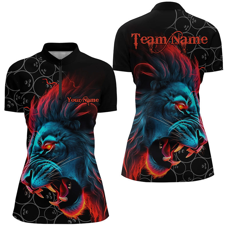 Lion Ladies Bowling League Quarter Zip Jersey I5357