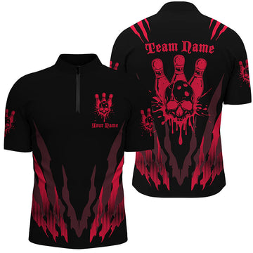 Red Skull Bowling Team Shirts for Men and Women I5837