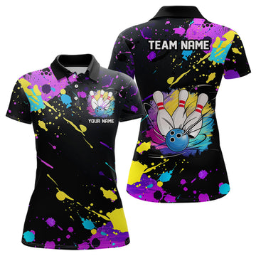 Personalised Women's Colourful Bowling Polo Shirt I6787