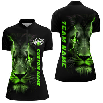 Green Lion Ladies Bowling Quarter Zip Shirt I5358