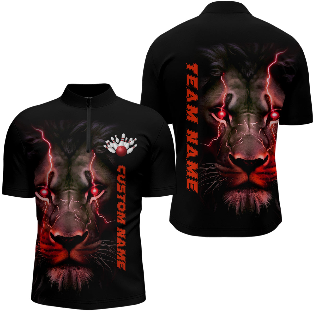 Red Lion Men's Bowling Quarter Zip Shirt I5359