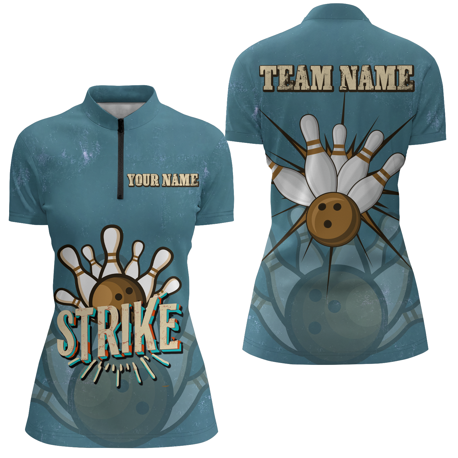 Vintage Bowling Women's Quarter Zip Shirt I5391