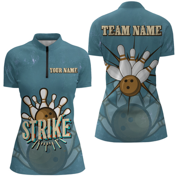 Vintage Bowling Women's Quarter Zip Shirt I5391